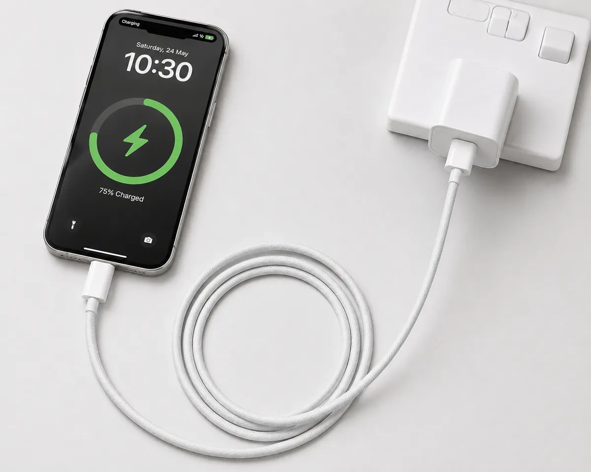 Type-C to Lightning Fast Charging Cable  2 Metres | Compatible with iPhone 17, 16, 15, 14, iPad, AirPods & Samsung | White