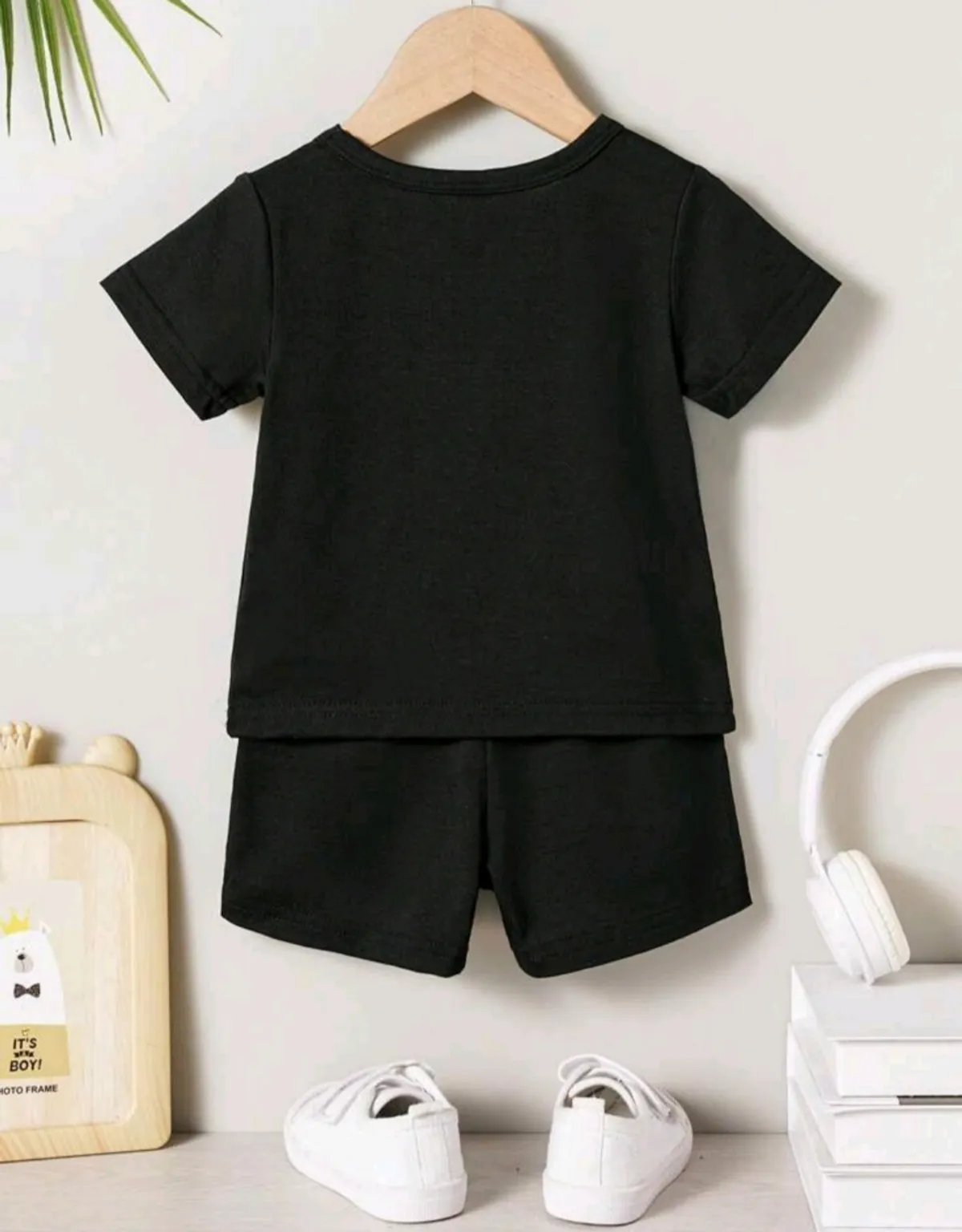 Baby Boy 2PCS Casual Everyday Simple Love & Letter Print Outfit Set - Size 6-9M