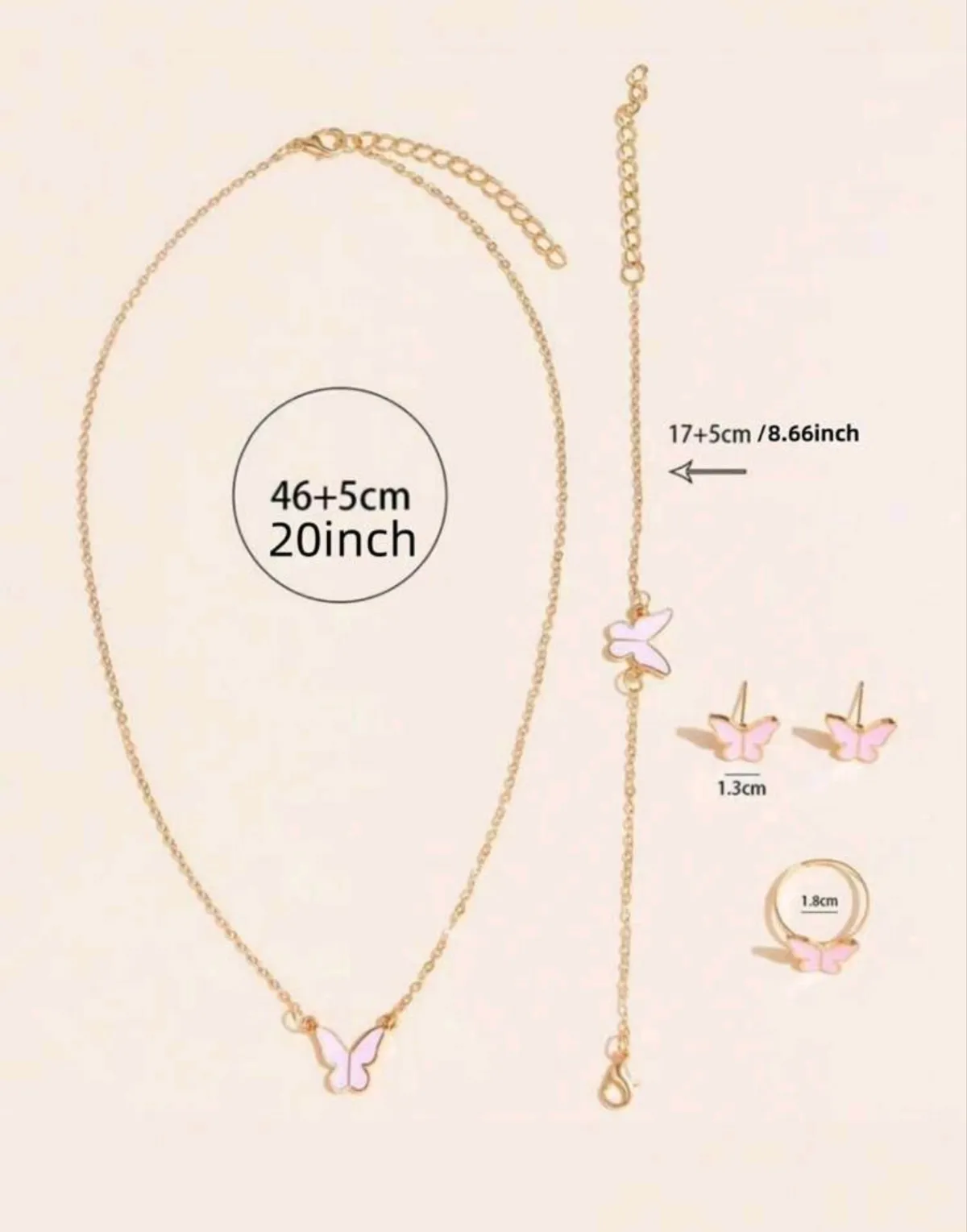 6PCS Fashionable And Elegant Women's Watch Classic Casual Style Women's Quartz Watch Paired With Butterfly Shaped Ring Earring Necklace Bracelet Set
