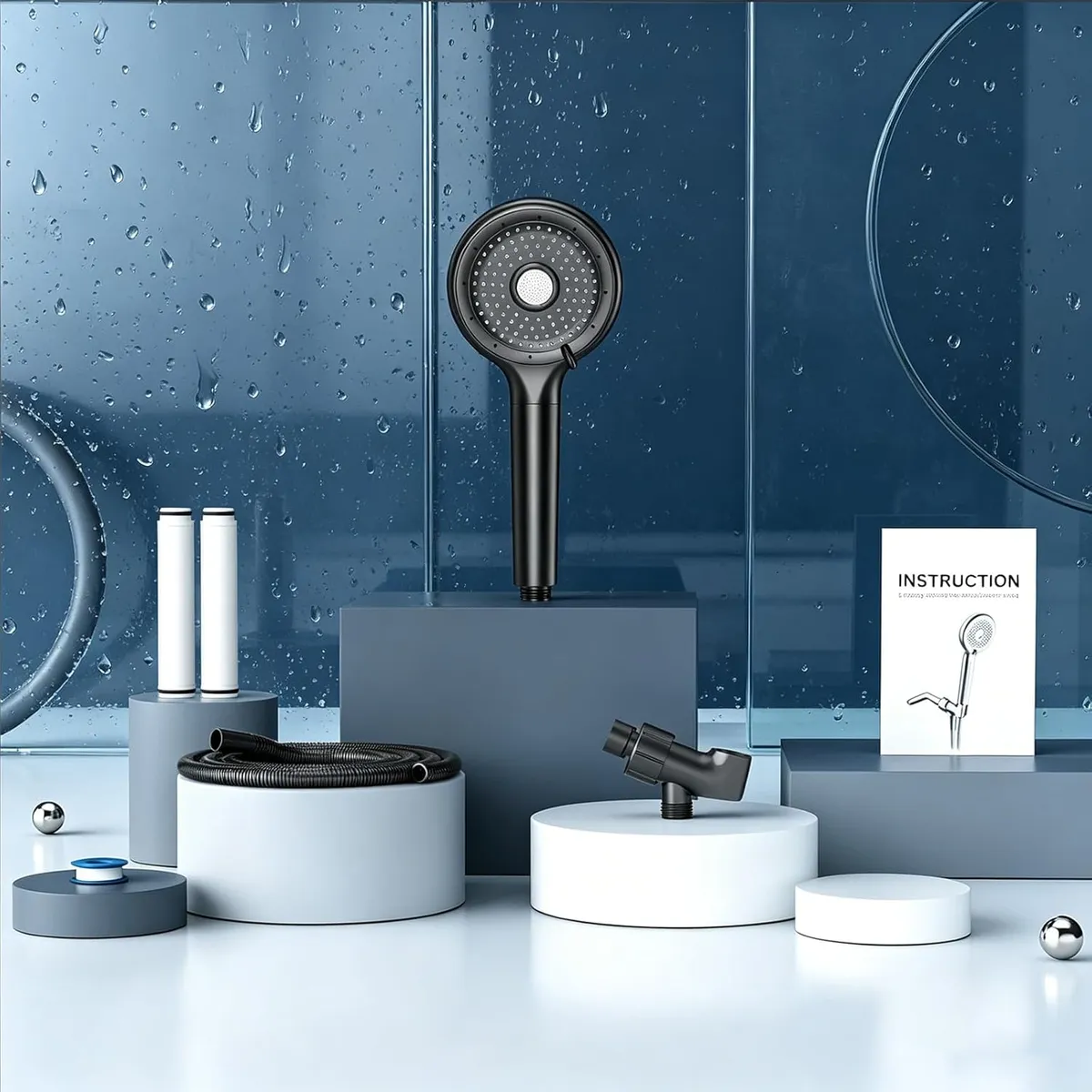 High-Pressure Filtered Shower Head with Handheld – 6 Spray Modes & 2 Replacement Filters – Removes Chlorine & Hard Water Impurities for Softer Skin & Hair
