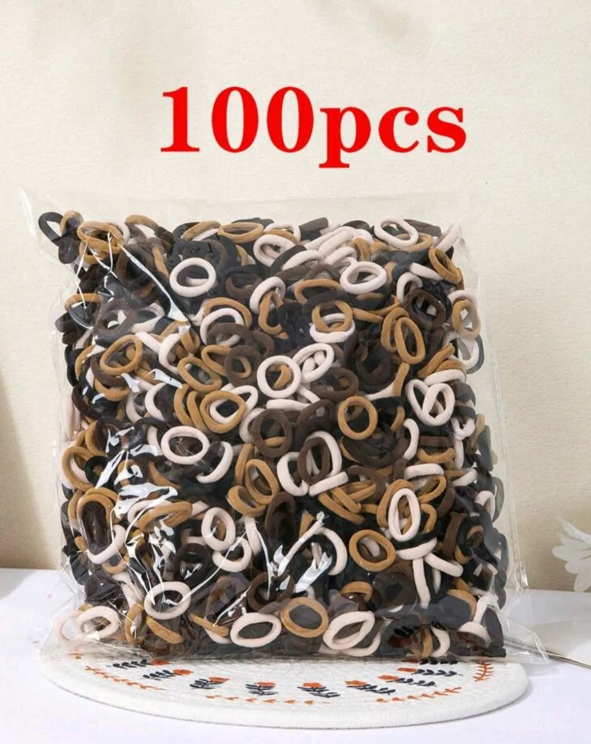 100Pcs Girls Elastic Hair Ties Colorful  Scrunchies