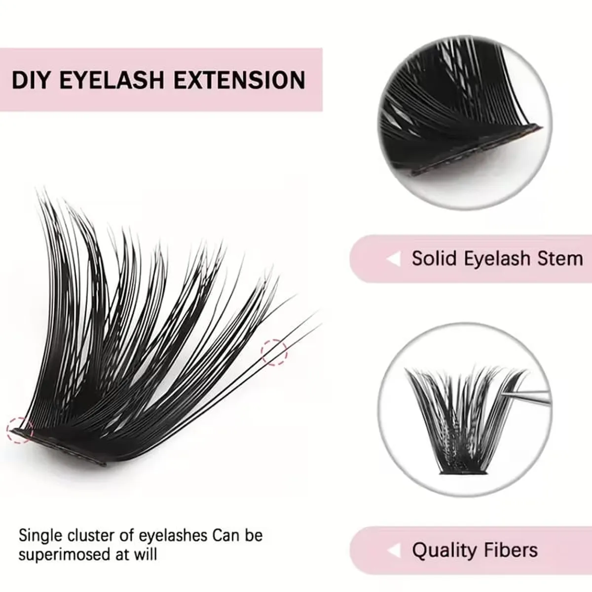 200PCS 40D Cluster Lashes 8-16mm Fine Single Eyelashes