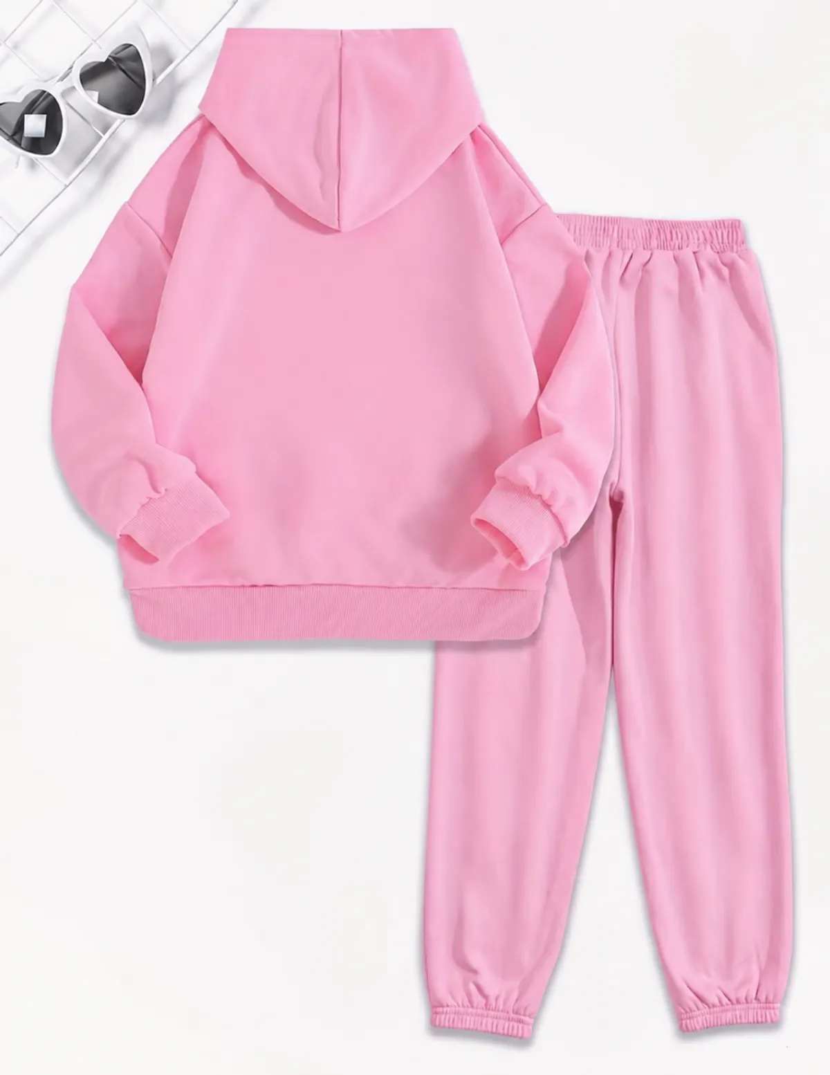2PC Printed Round Neck Sports Shirt And Letter Printed Jogging Pants Set - Size M