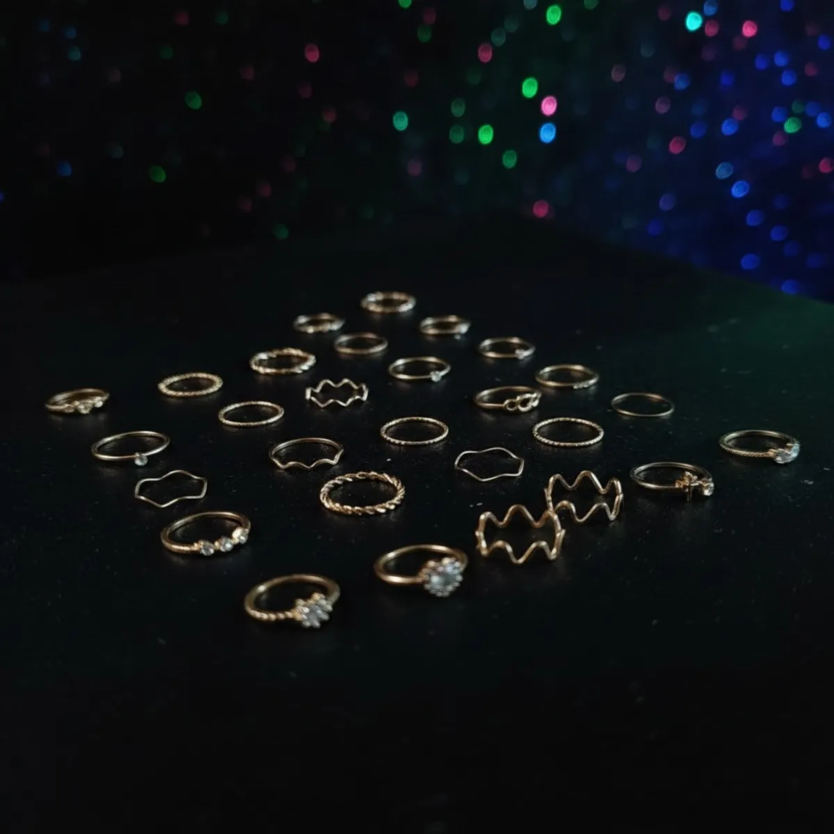 27 PCS Of Assorted Stackable Gold Rings Set