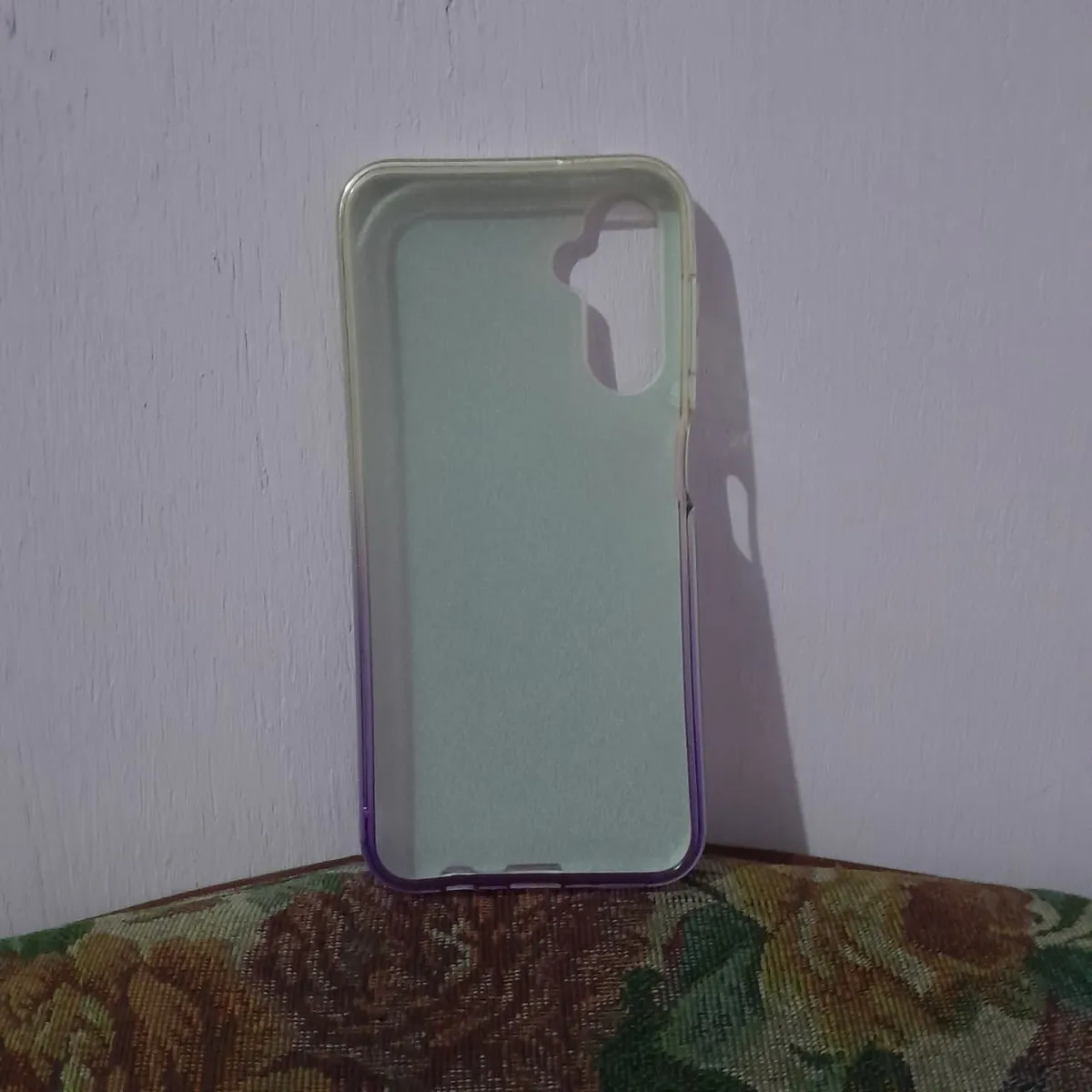 Samsung A14 Phone Case - Glittery Purple/Clear