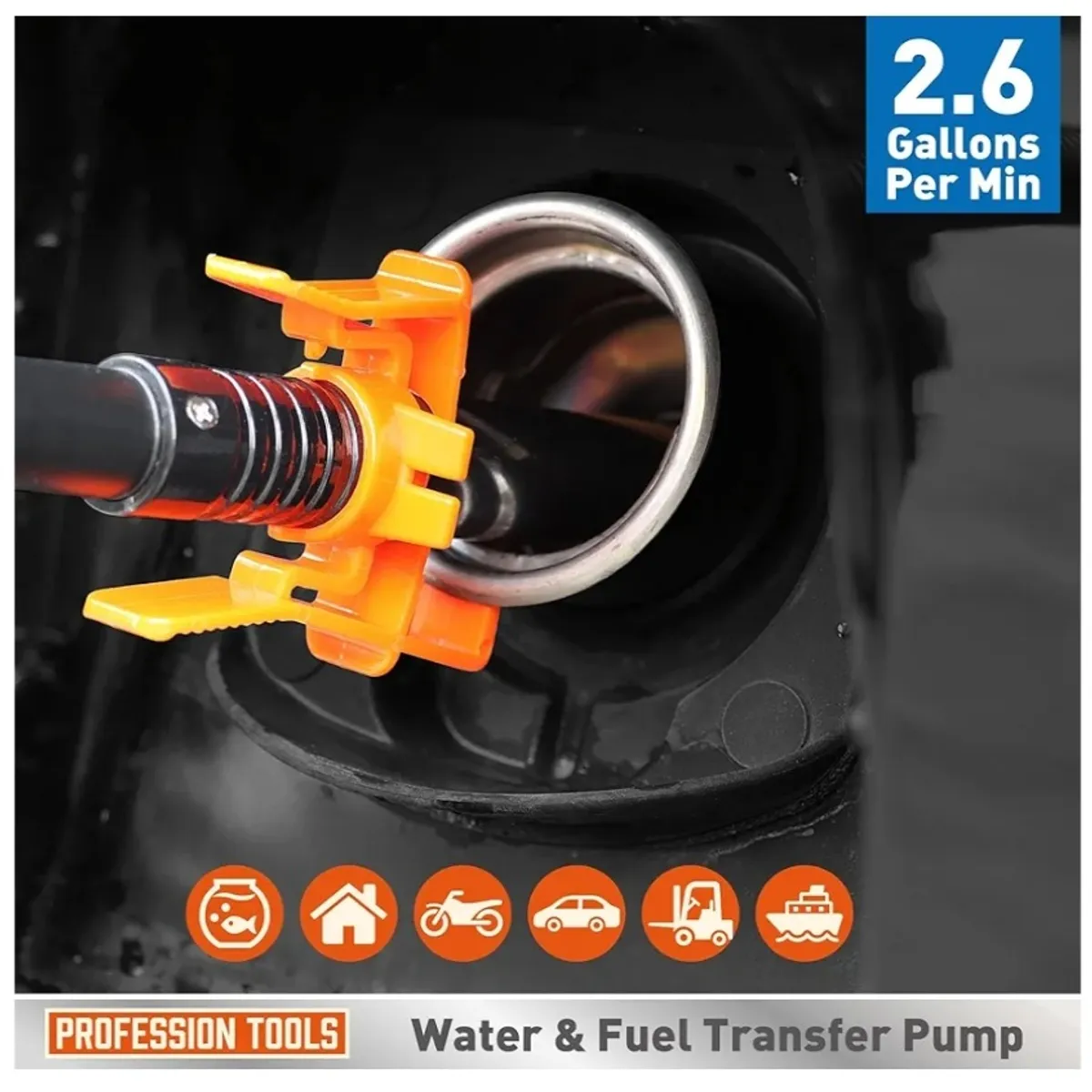 Amartisan Portable Fuel Pump - Battery Powered Gas & Diesel Transfer - 2.6 GPM Multi-Use Siphon