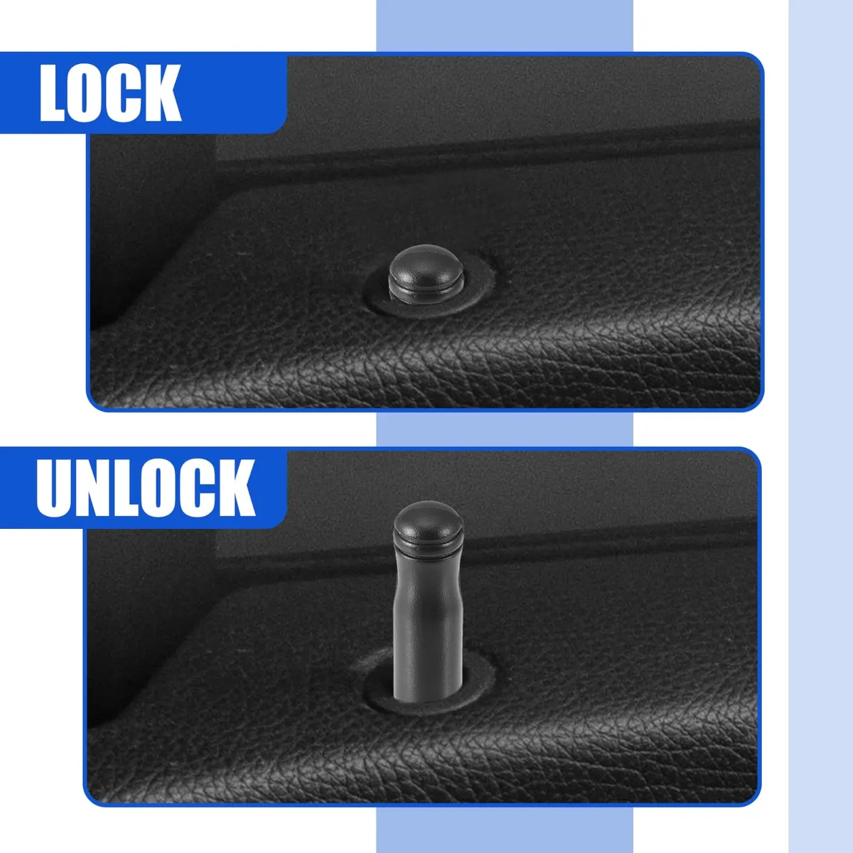 2 Pcs Car Door Locking Pin Pull Button for Honda Civic Si 2002-2005 - Black, No.72137-SP0-003ZA