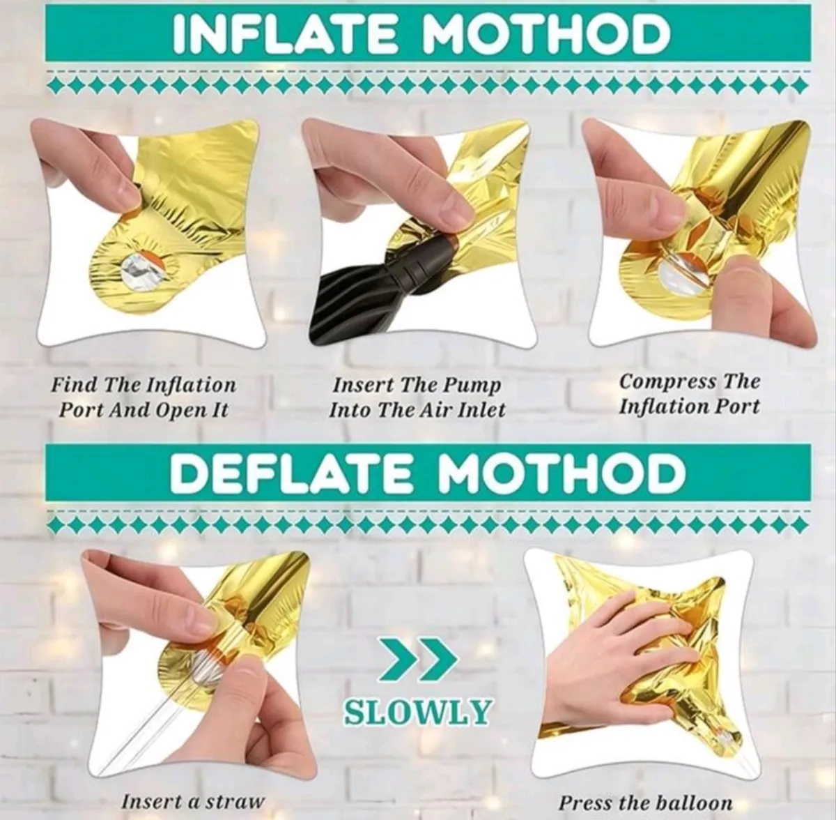 2 PCS Of Gold Foil Star Balloon Theme Party