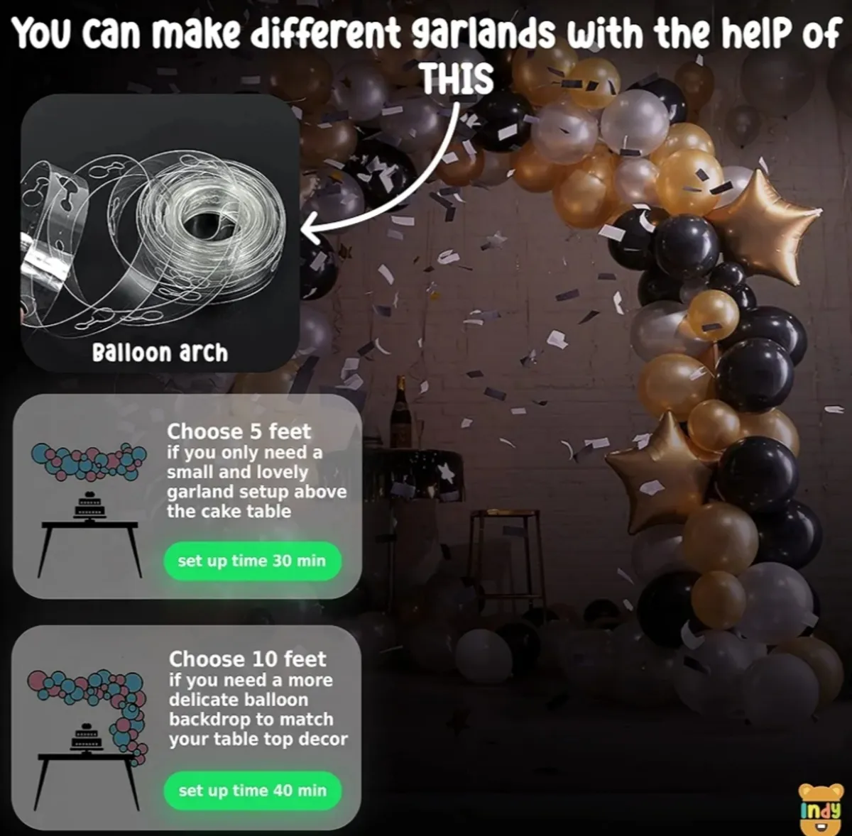 5 Meter Tape Strip Just Party Balloon Arch Foil Strip For Garland Decoration