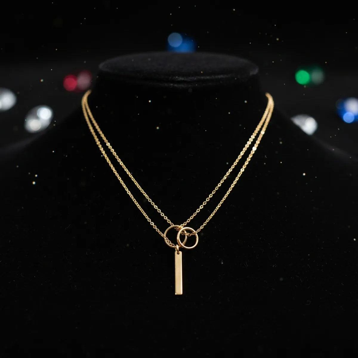 2PC Circle & Disc Pendant Multi-layered Women's Necklace