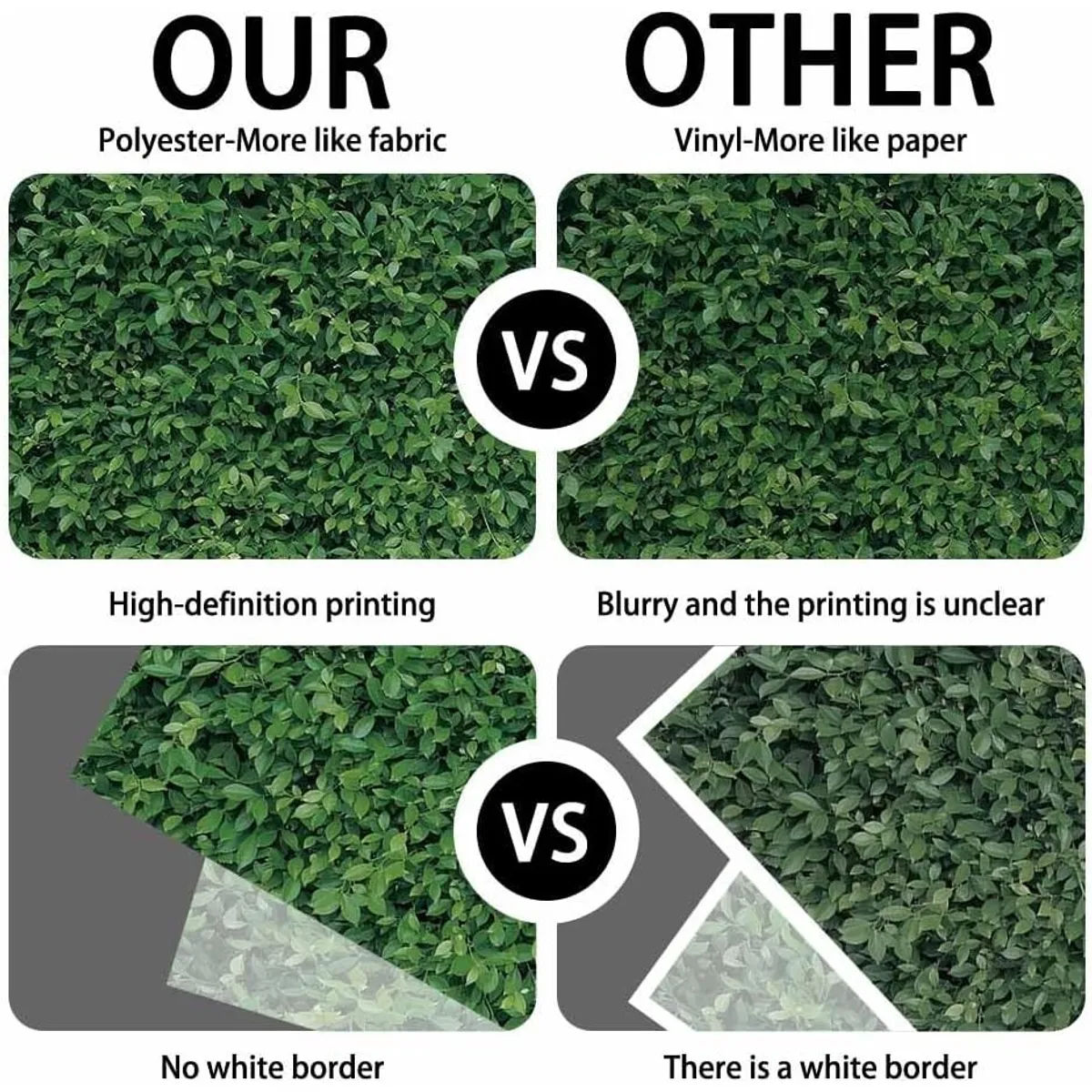 7x5 Feet Green Leaves Backdrop, Lush Hedge Wall Photography Background, Polyester Jungle Safari Party Decor for Weddings, Baby Showers, Birthdays, Studio Props