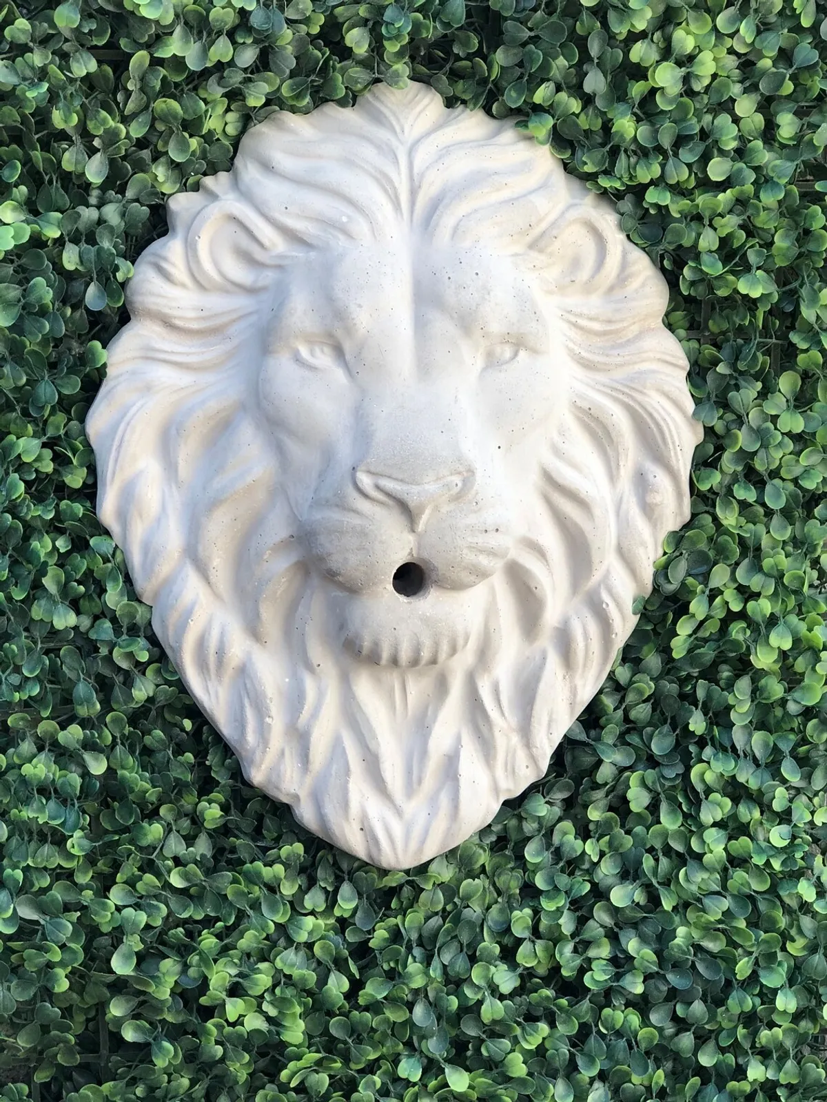 Lion Head water Fountain 13 inch large Concrete outdoor wall Mount Fountain, Sealed/waterproof