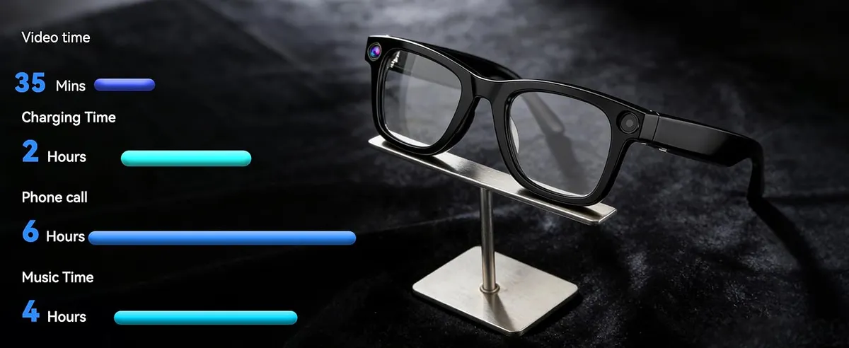 AI Smart Glasses with Camera 8MP, 4K Video, Bluetooth Ai Glasses for Men Women