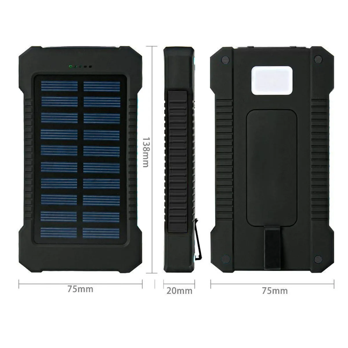 Voltzy Solar Power Bank 8000mah Battery Solar powered Water resistant