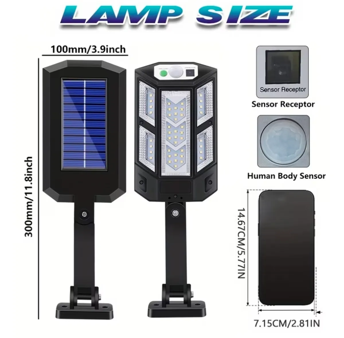 1pc Outdoor Powerful LED Wall Lamp, 3 Modes Motion Sensor Street Lights, 43LED Smart Solar Light