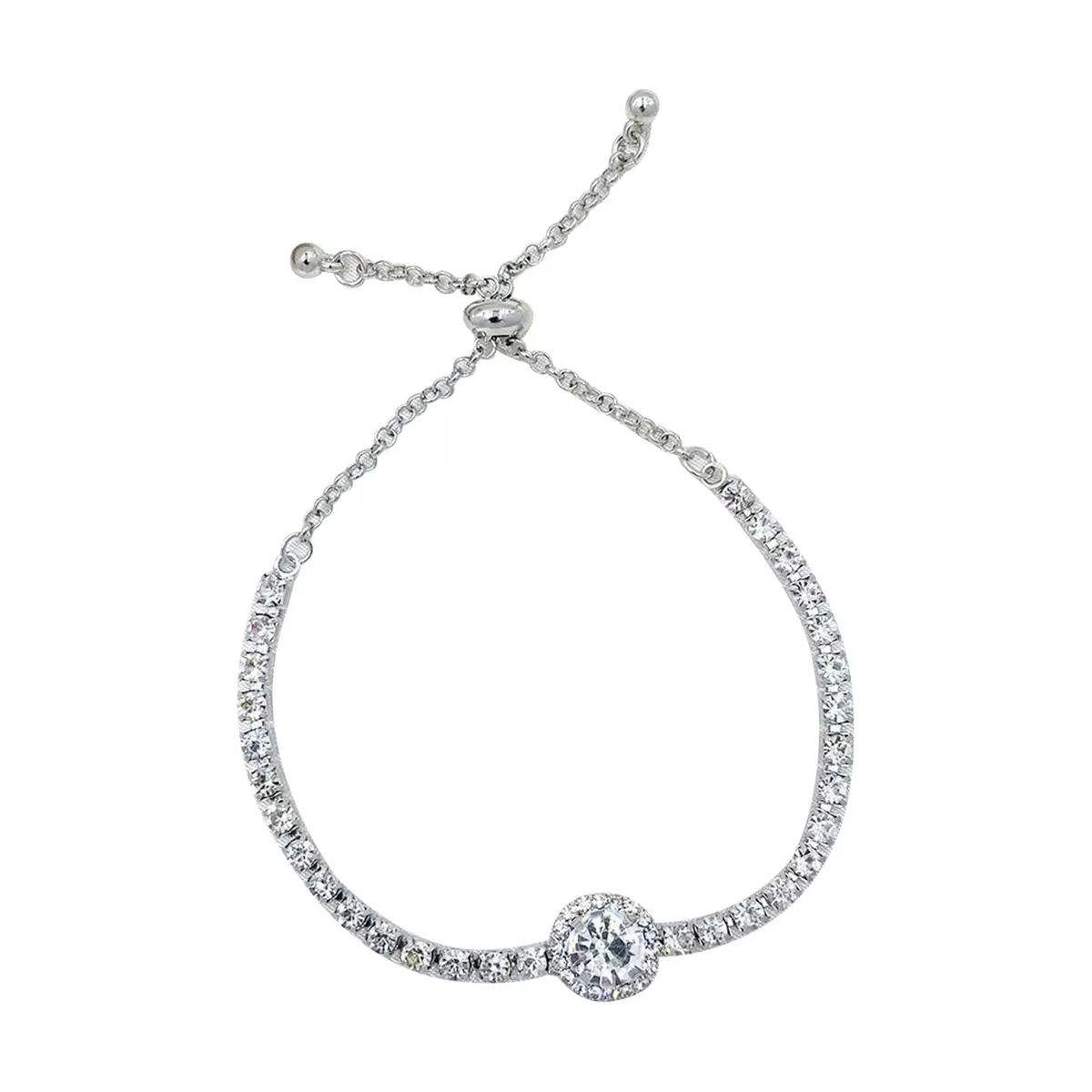 Women's Round Pull-Out Adjustable Zirconia Bracelet