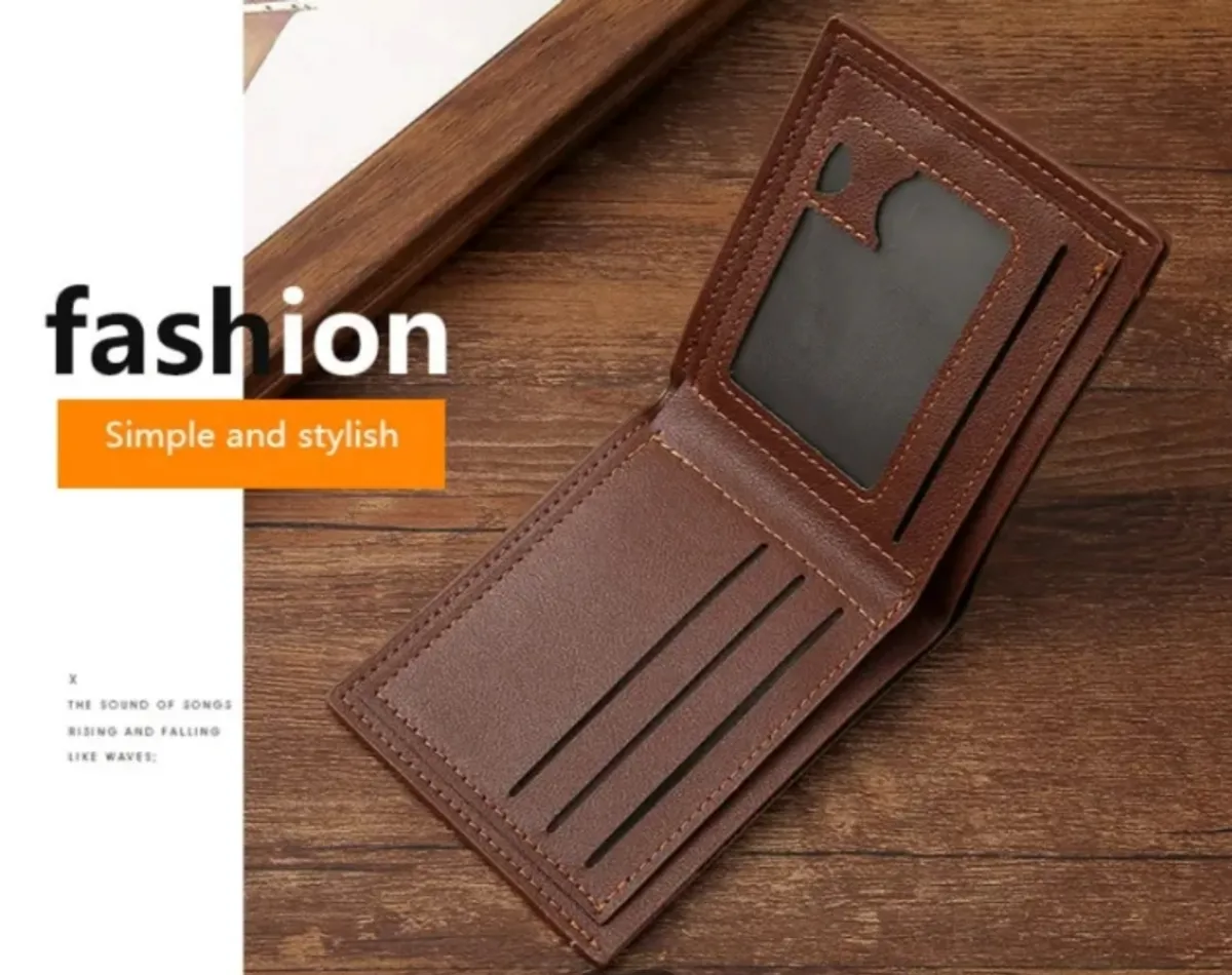 New Men's Wallet Short Wallet Youth Fashion Thin Multi Card Large Capacity Horizontal Business Soft Leather Wallet
