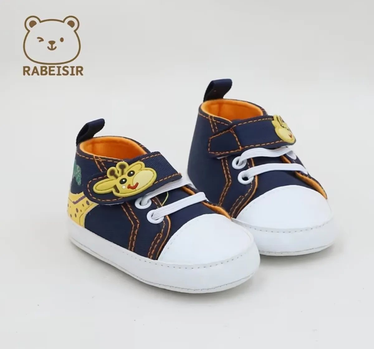 Baby Walking Shoes, Cartoon Giraffe Canvas Shoes, Lightweight and Non-Slip - Size 12 - 18 Months
