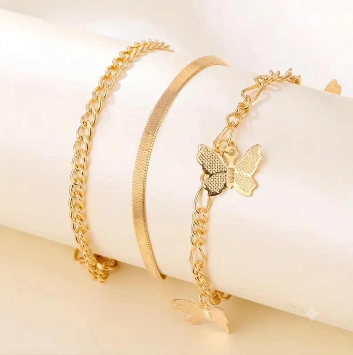 New Multi-Layer Chain Butterfly Pendant Anklet