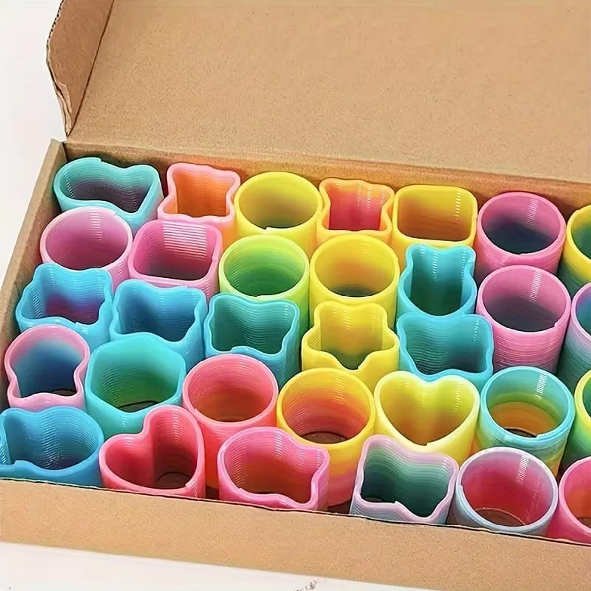 12pcs Fun Mini Spring Toys Party Favors Set, Random Shapes(Round, Heart, Star, Butterfly)
