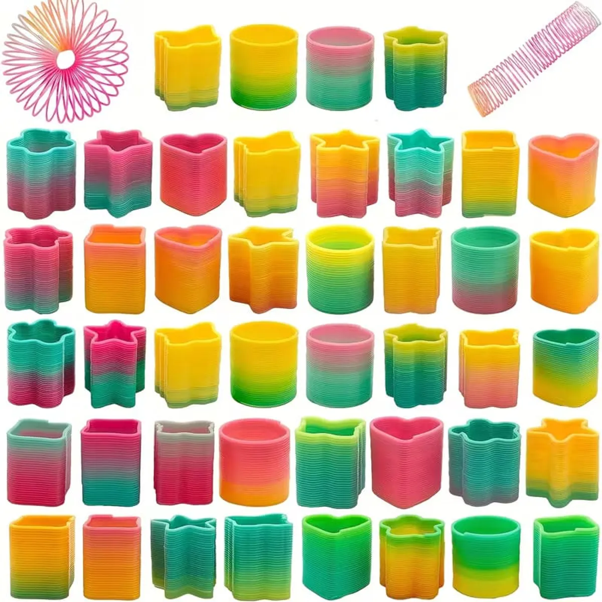 12pcs Fun Mini Spring Toys Party Favors Set, Random Shapes(Round, Heart, Star, Butterfly)