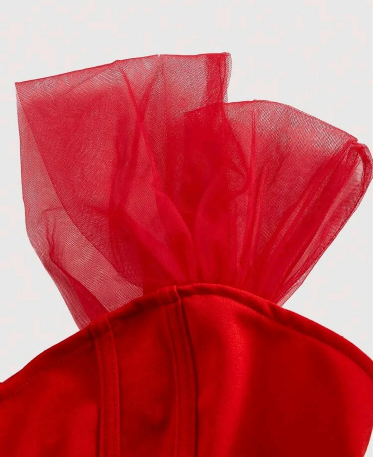MOD Cold Shoulder Hanky Hem Folds Bodycon Red Top - Size S