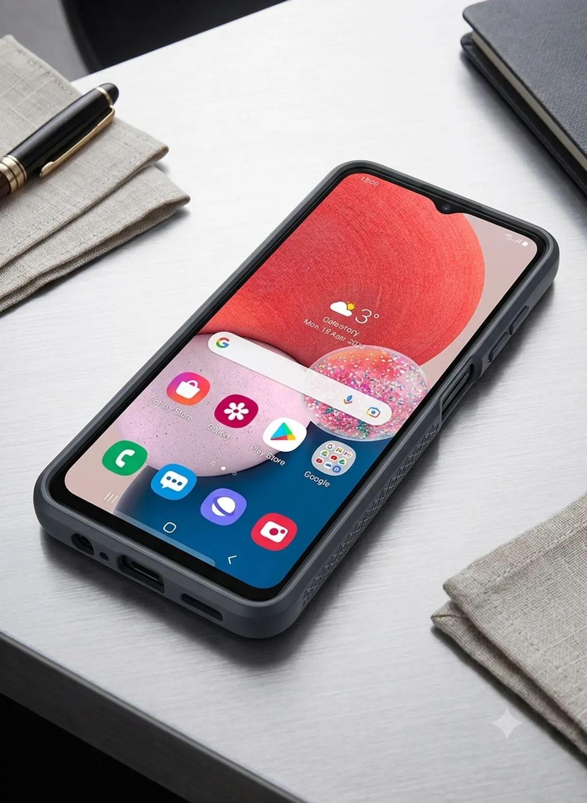 Samsung Galaxy A13 5G Phone Case With Slide Camera Cover And Ring Holder Kickstand
