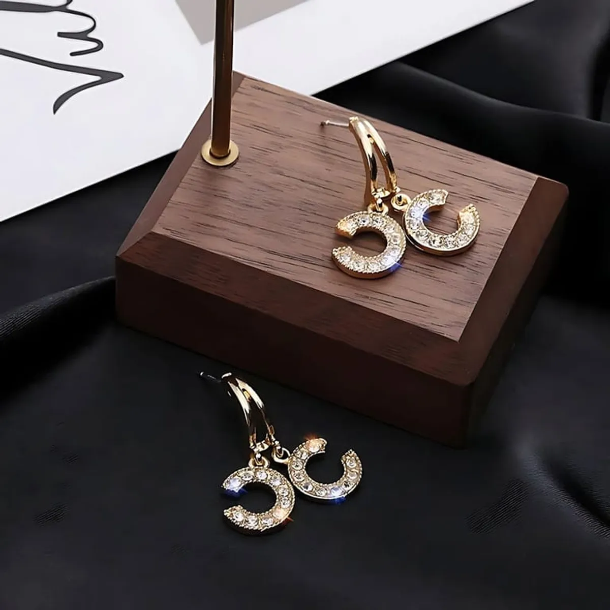 Women's Gold Plated Double Closure Earrings