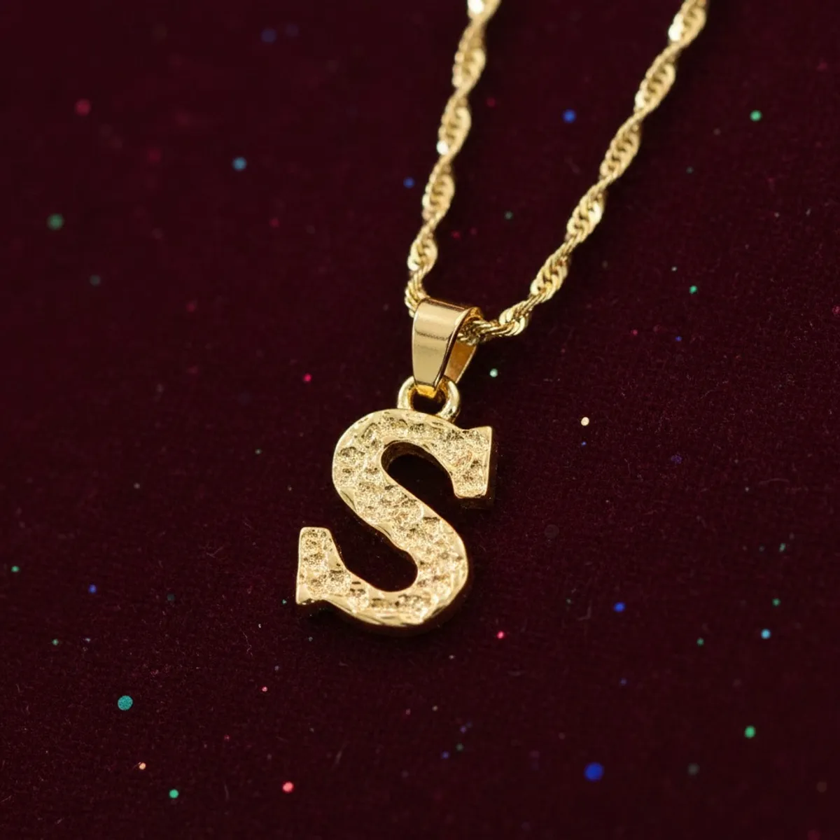 Initial Necklace For Women, Dainty Gold Letter S