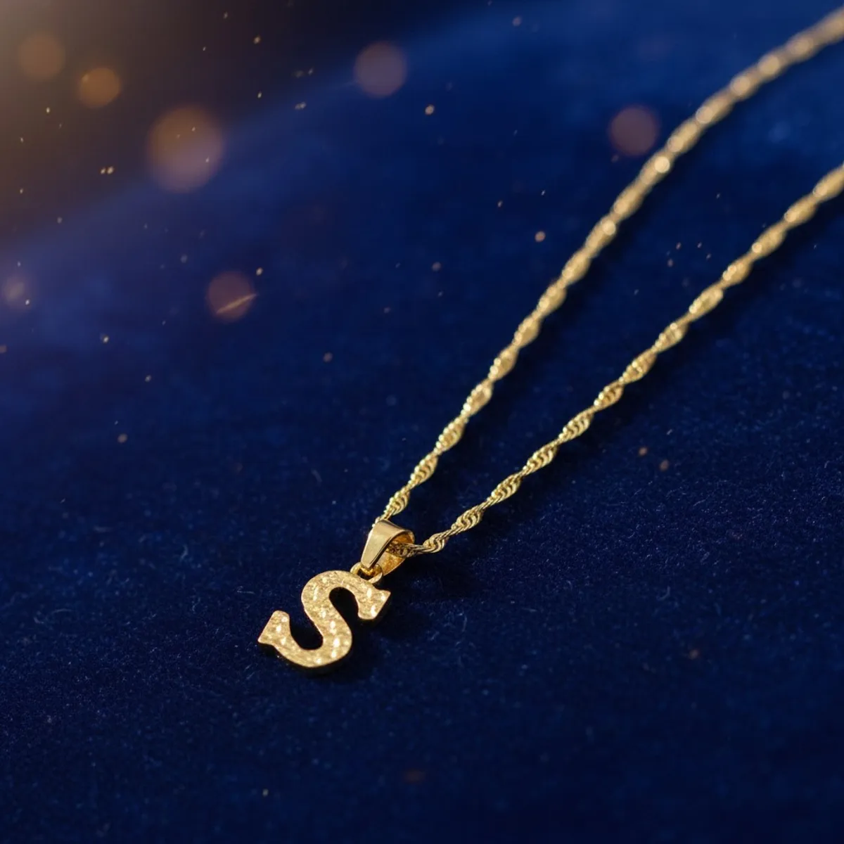 Initial Necklace For Women, Dainty Gold Letter S