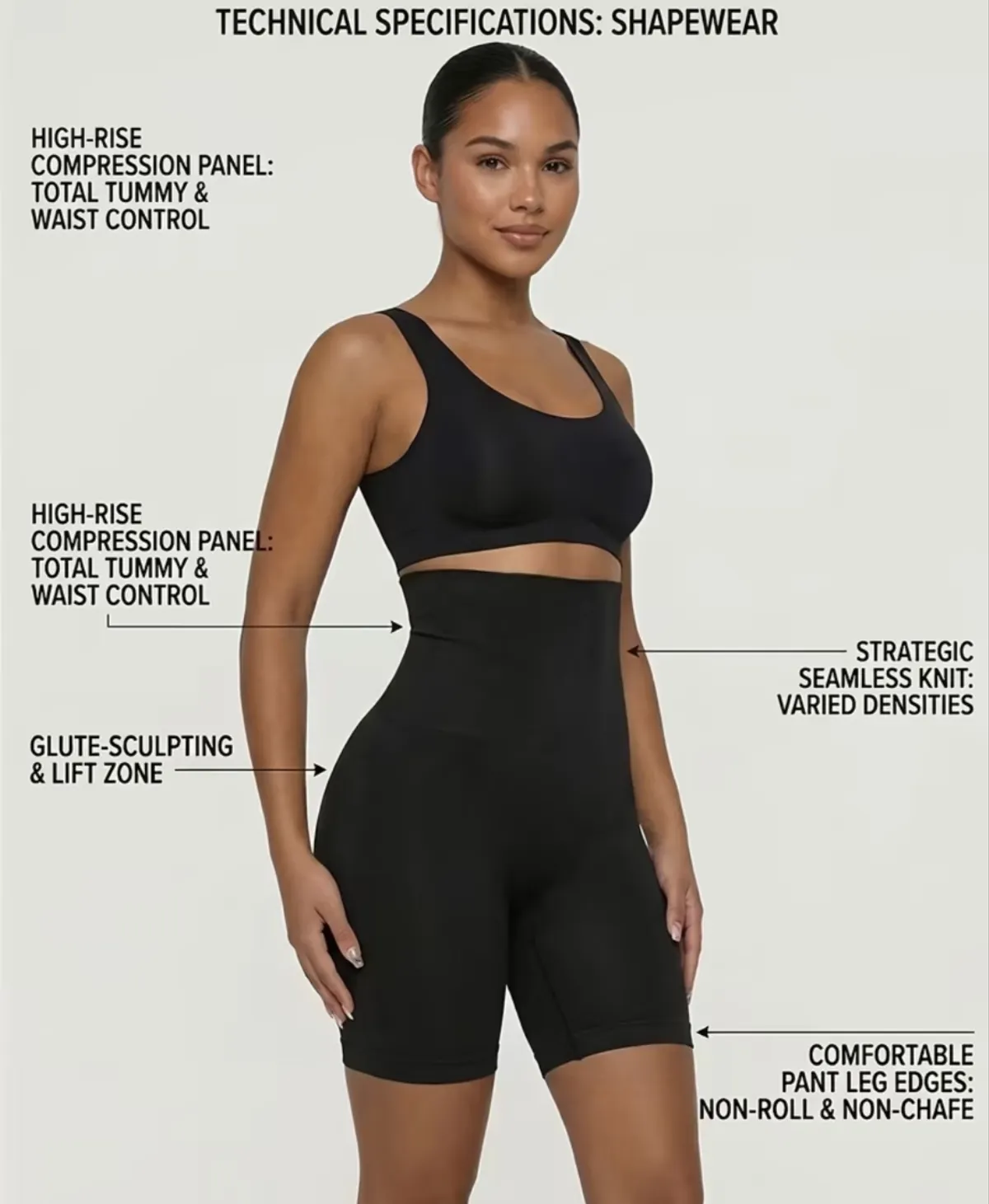 Seamless High Waist Shapewear Shorts, Tummy Control Butt Lifter Body Shaper, Compression Underwear For Women Under Dresses, Compression Waist Trainer - Size XL/ XXL