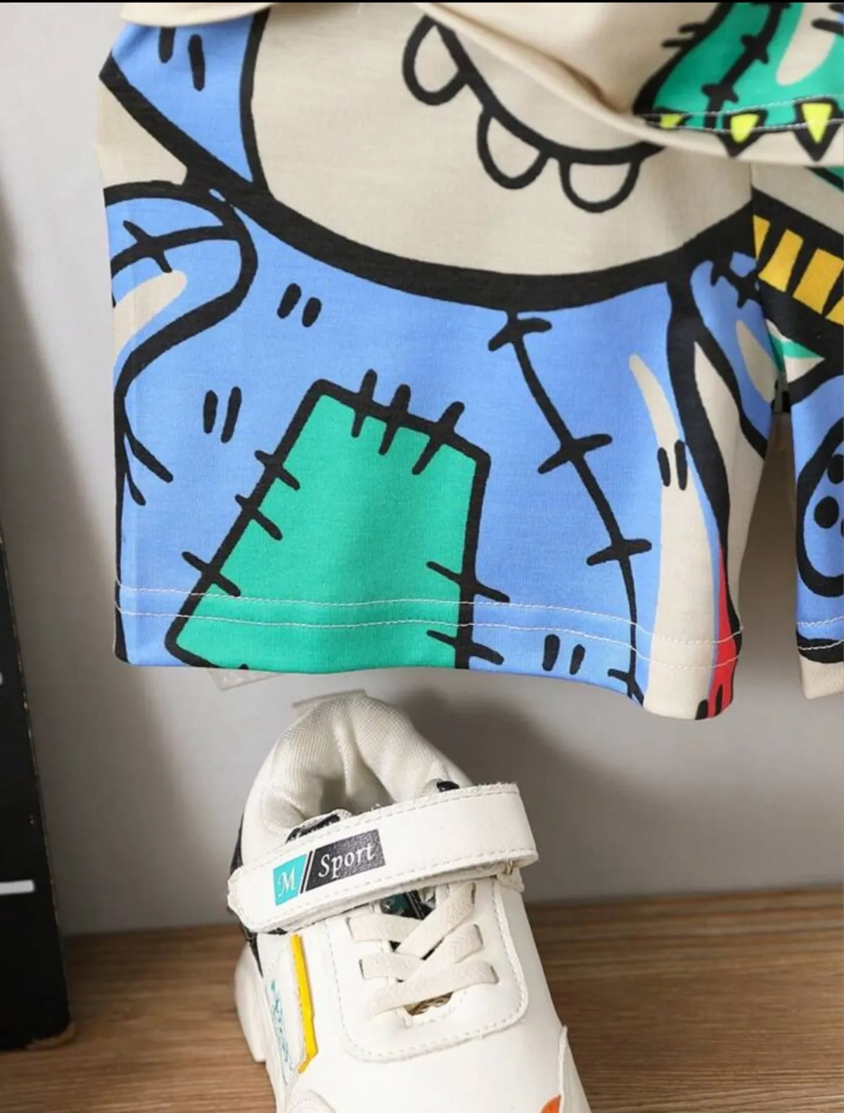 Cartoon Graphic T-Shirt for Young Boys With Shorts- Size 6Y