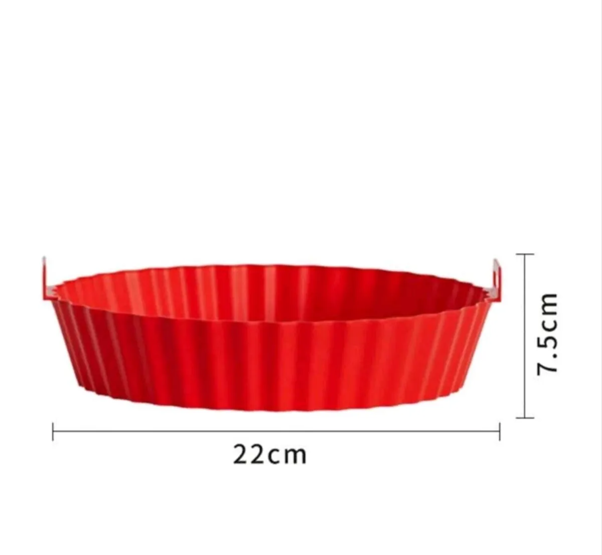 2PCS Air Fryer Baking Tray, Air Fryer Silicone Pot, Air Fryer Silicone Basket Bowl, Grill Tray Reusable Bowl Baking Non-Stick Mat Thickened Silicone Baking Tray Eid Mubarak, 8 Inch Reusable