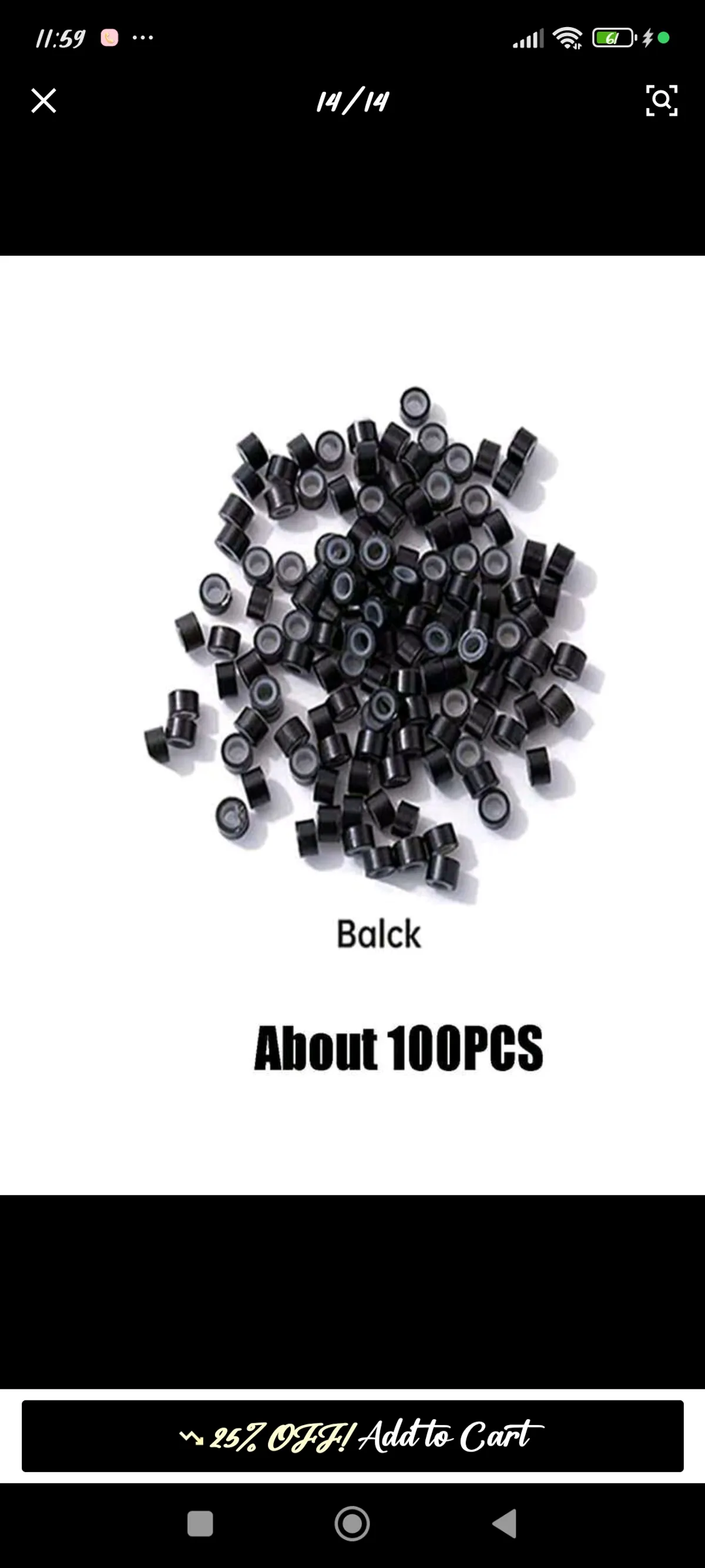 100PCS Hair Extension Tool Kit,  Black Gold Micro Rings, 1PC Micro Bead Plier, 1PC Hook Needle Threader
