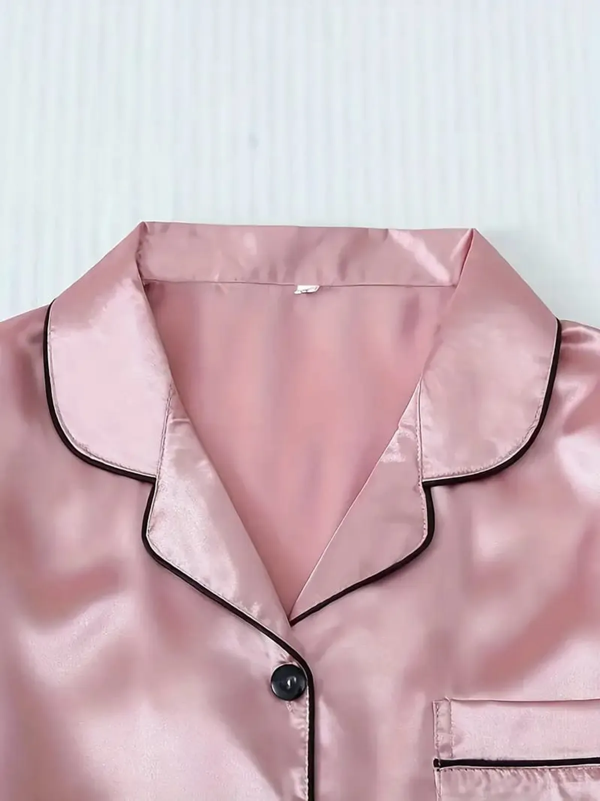 Women's Pink Satin Pajama Set - Size XL