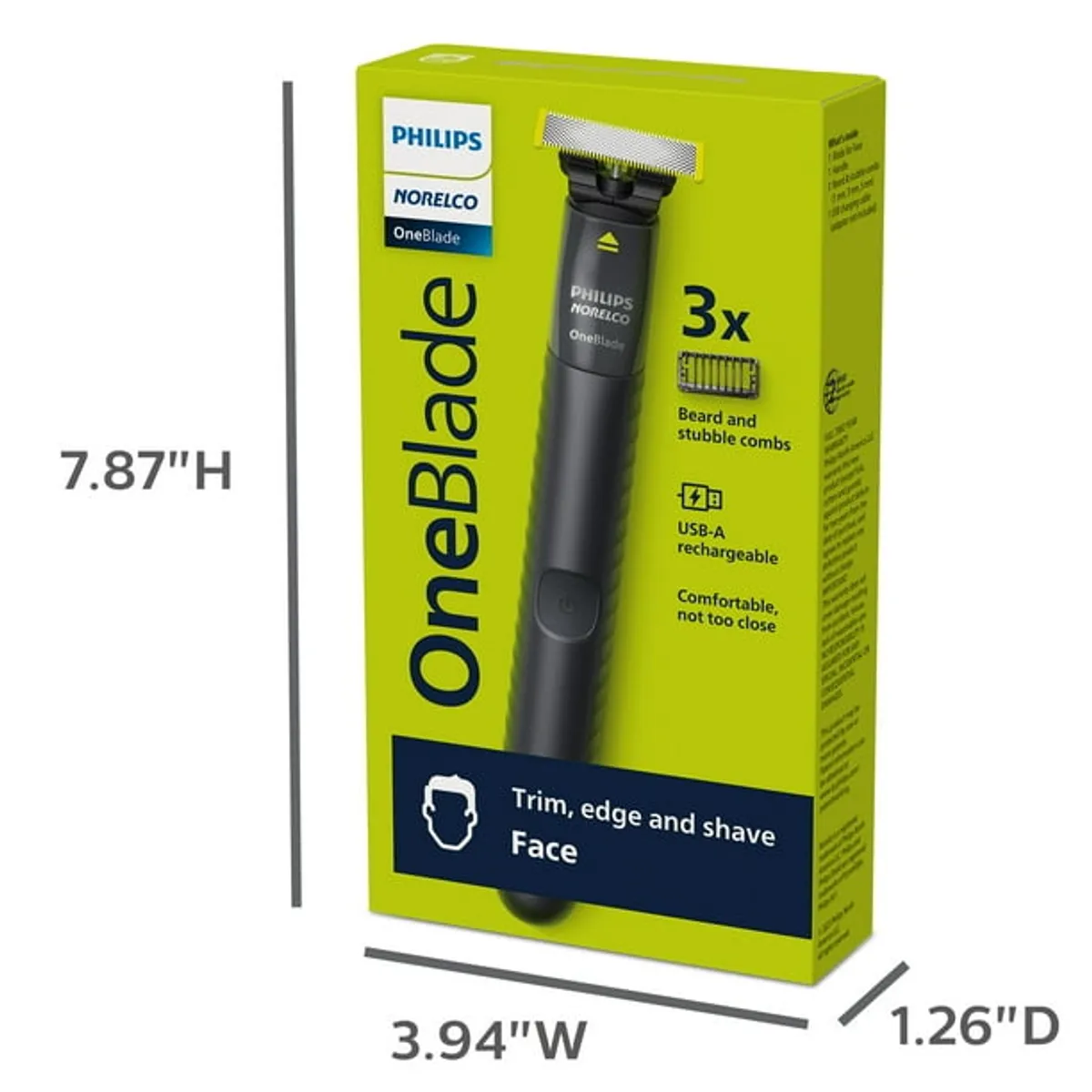 Philips Norelco Oneblade Original Face, Powered Electric Shaver and Trimmer, QP1424/70