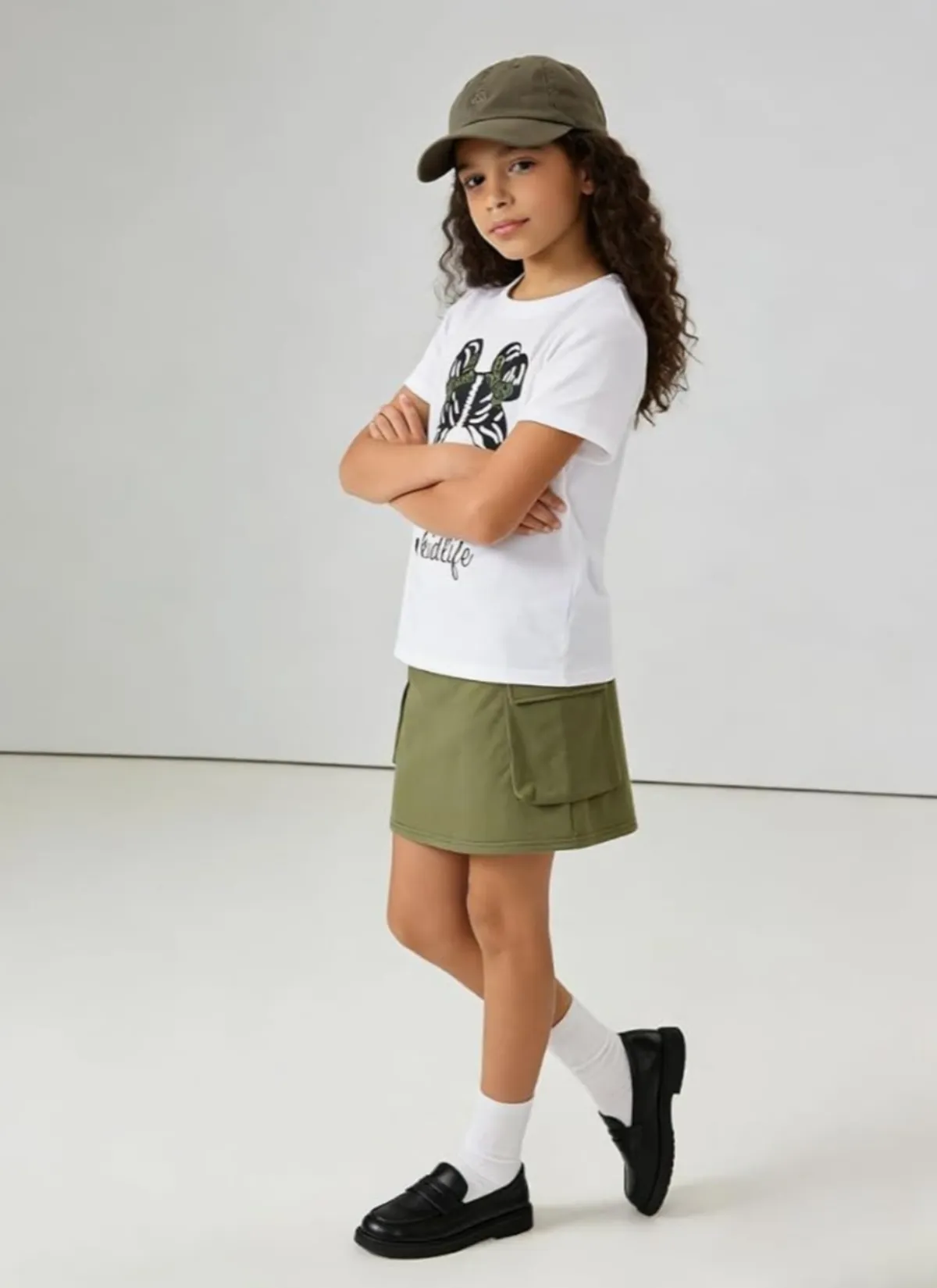 Girl Clothes Short Sleeve Bow Knot Top + Denim Mini Skirt Teen Girl Clothing - Size 7Y