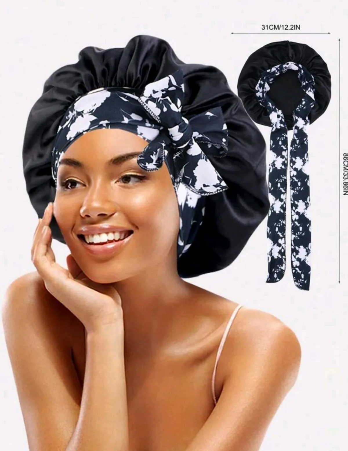 1PC Multi-Colour Women's Elastic Ribbon Satin Sleeping Cap