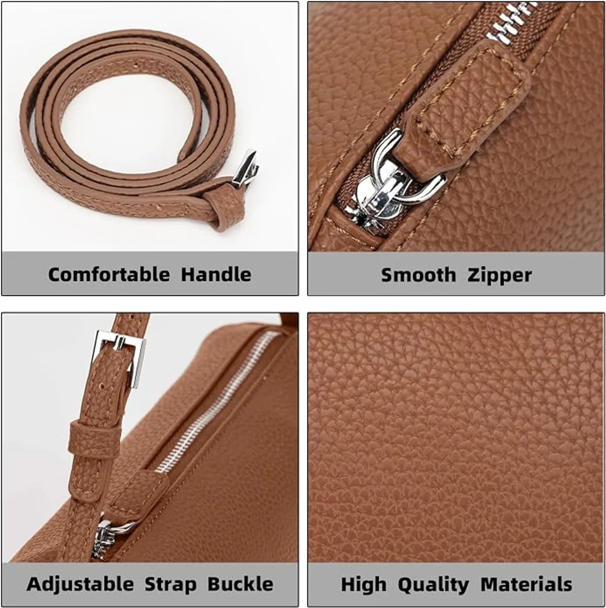 Women’s Mini Barrel Crossbody Bag, Lightweight PU Leather Cylinder Purse with Adjustable Strap, Zipper Closure for Daily Work, Travel, Casual Wear