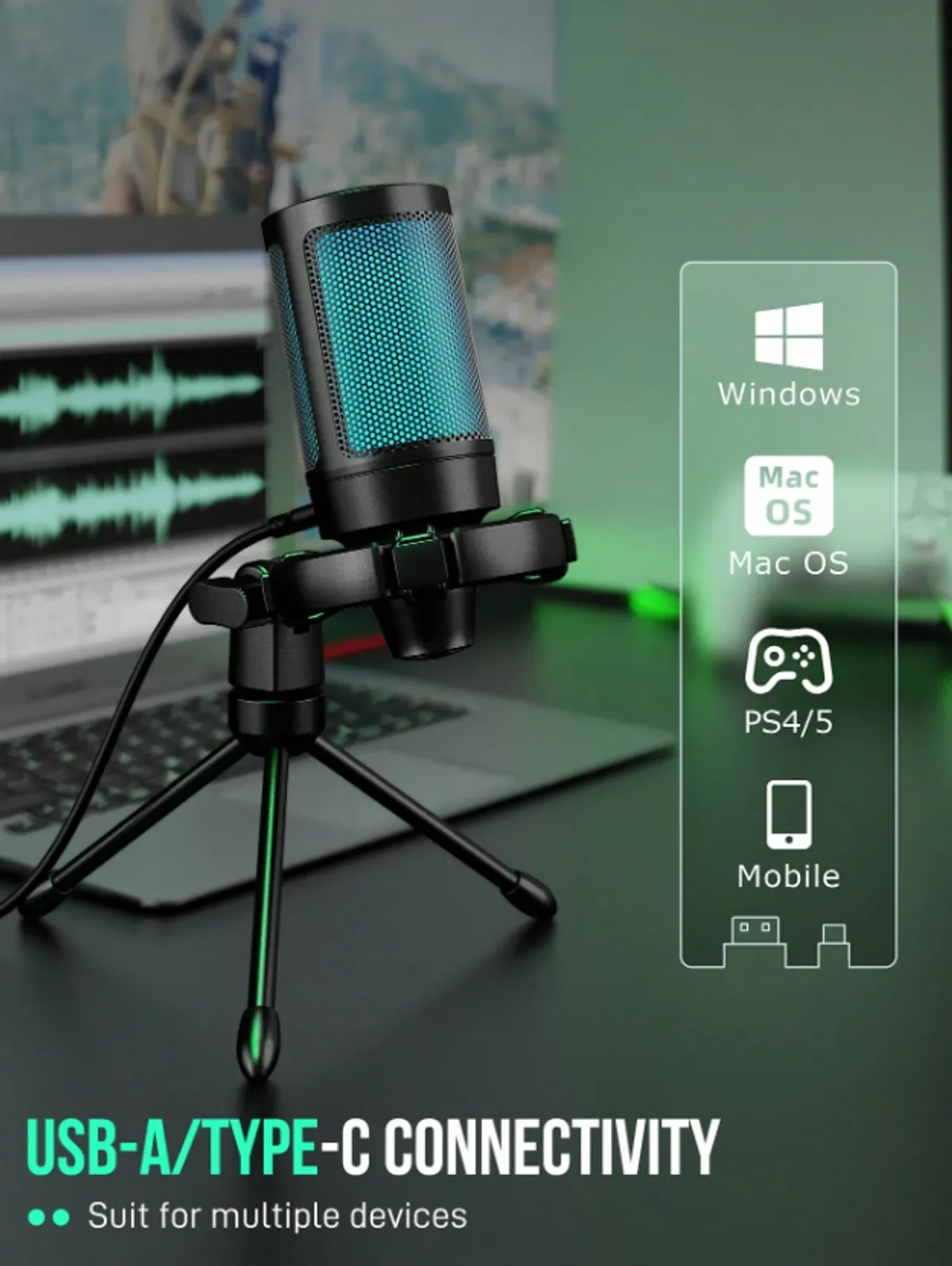FIFINE A2 USB Microphone, BLK