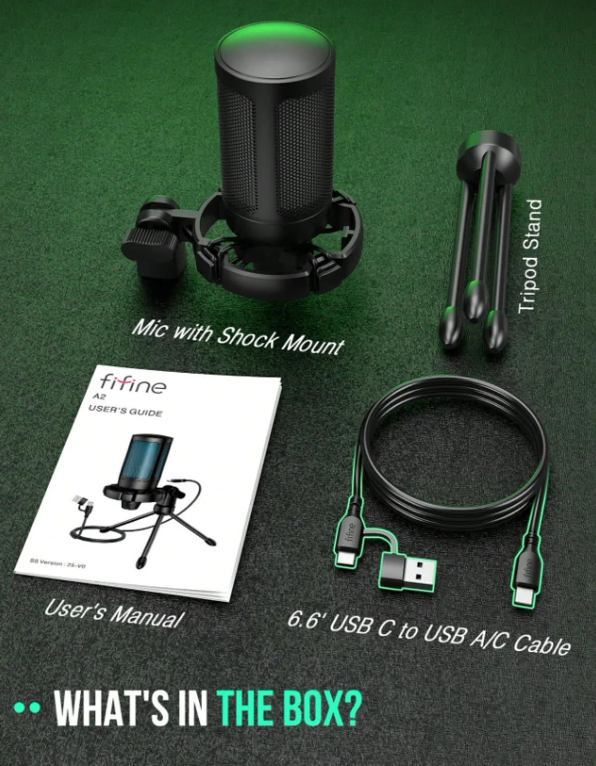 FIFINE A2 USB Microphone, BLK