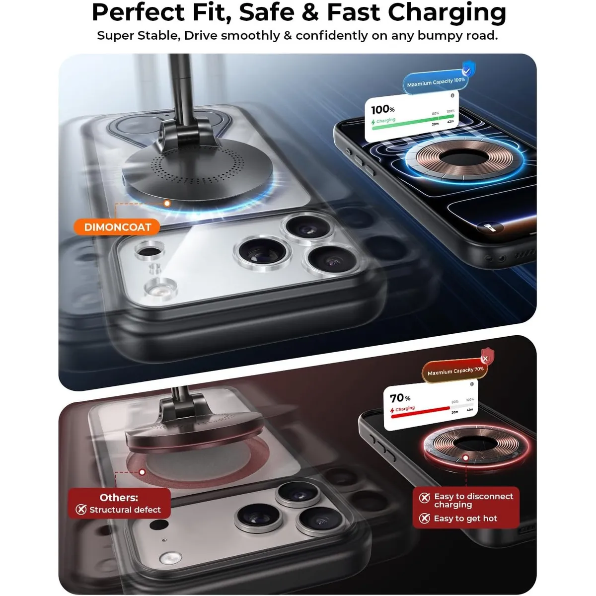 Magnetic Stand Case for iPhone 17 Pro Max, Military Grade Drop Protection, 360° Rotating Kickstand, Wireless Charging Compatible, Camera Control Button, Full Lens Cover