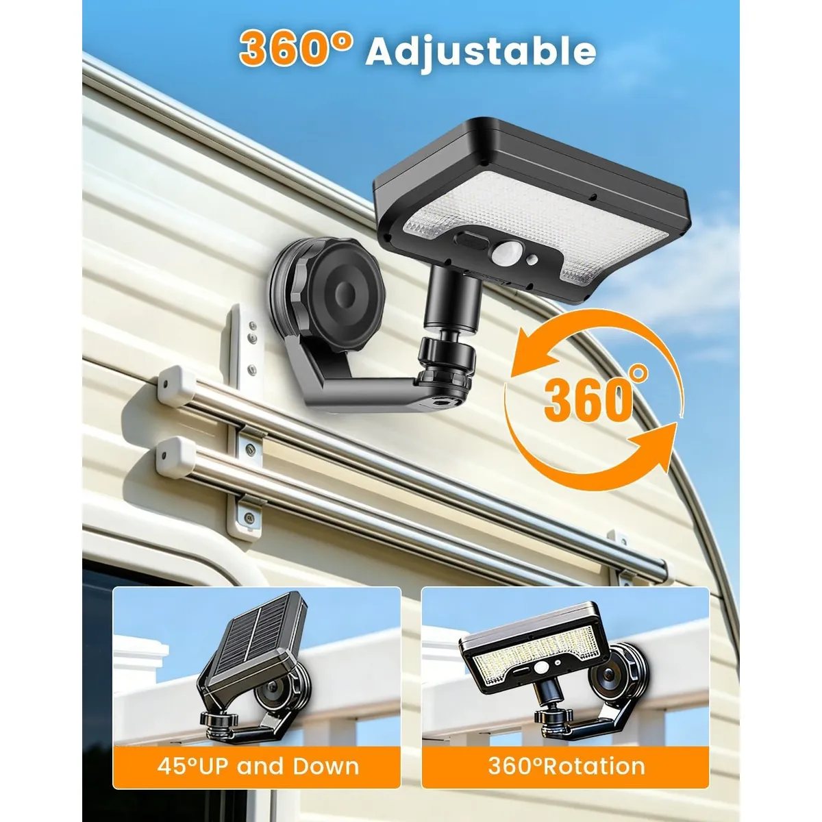 Magnetic Solar Motion Sensor Light, 600 Lumens Outdoor Wireless Wall Light, IP65 Waterproof Security Lamp for Gate, Porch, Garden, USB Rechargeable
