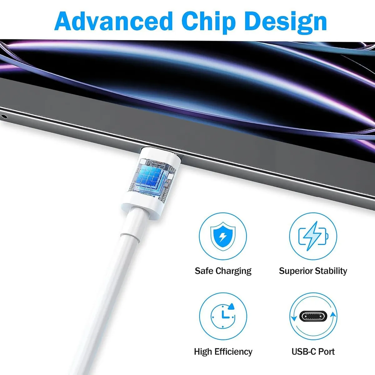 USB C to USB C Cable 10ft, 60W Fast Charging Cord for iPhone 15/16/17, MacBook Air, iPad Pro, Samsung Galaxy, Long Type-C Charger for Laptop, Tablet, Phone