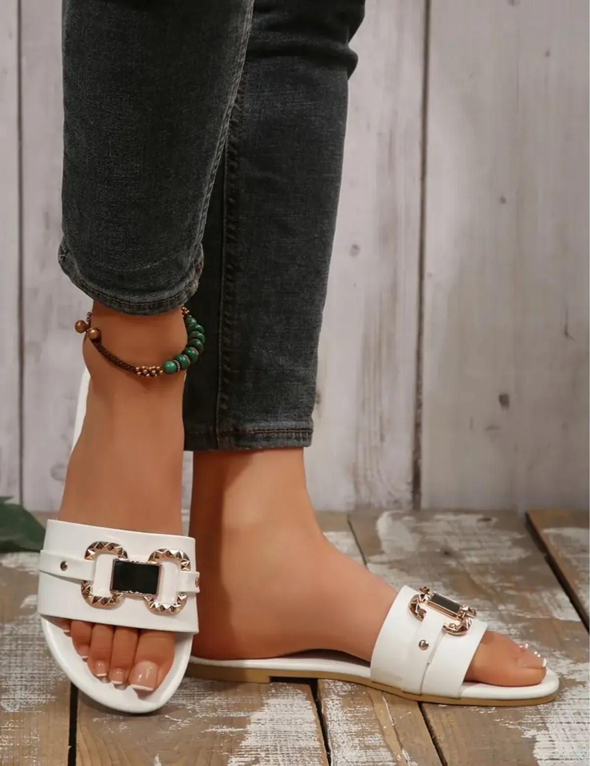 Comfortable And Stylish Slip-On Sandals for Women {SIZE 11US /43EU, White, 43