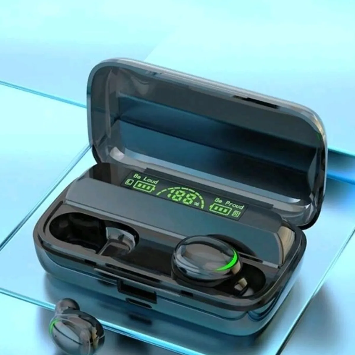Black & Green Wireless Earbuds