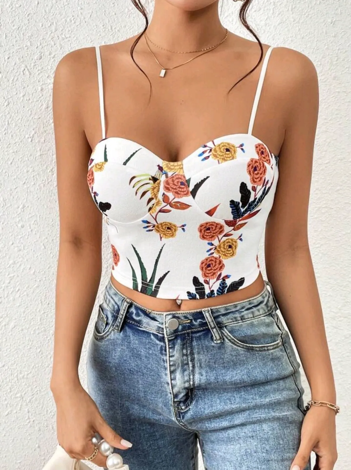 Privé Women Camisole Top Floral Print Cami Top - Size M