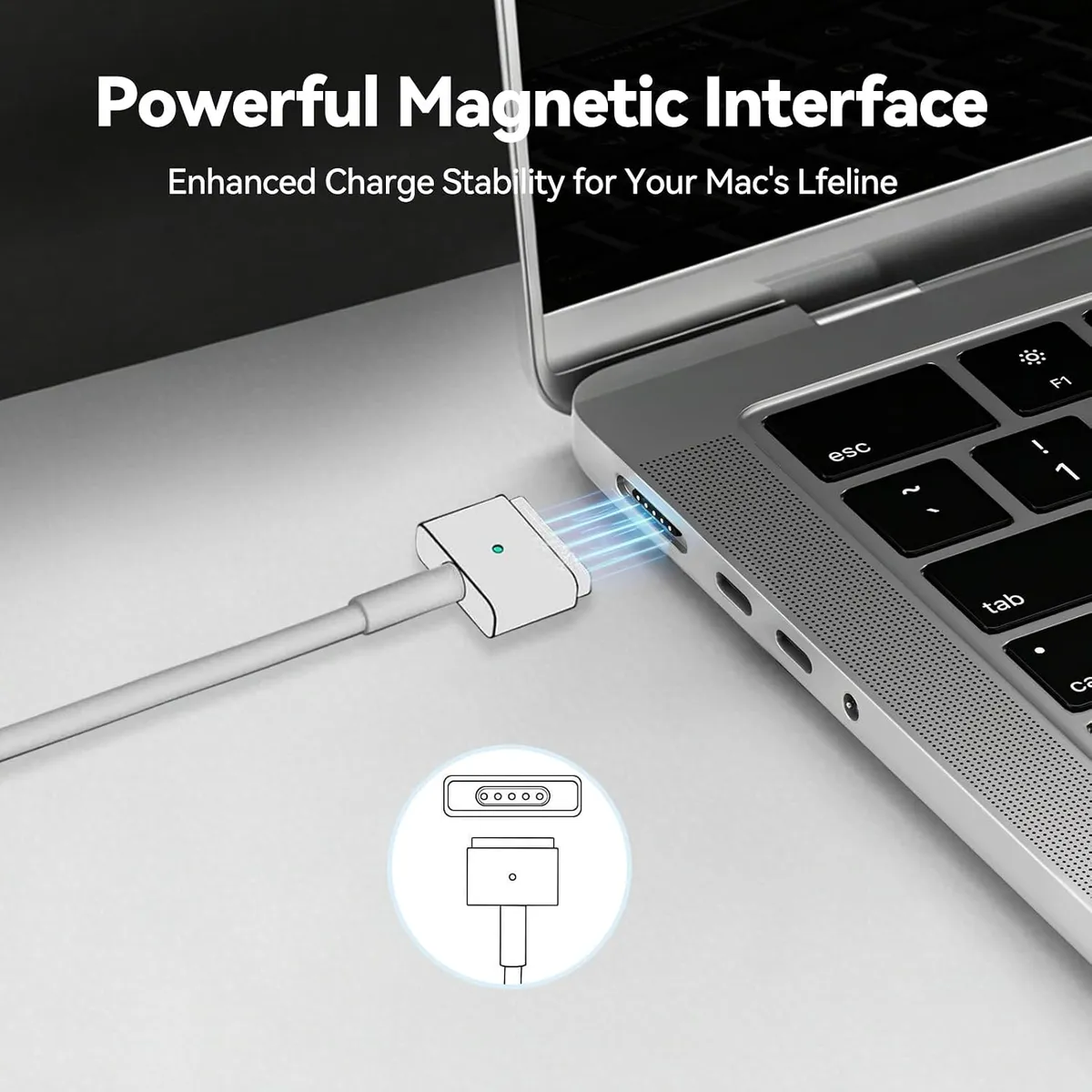 45W MagSafe 2 Charger for MacBook Air 11 13 Inch, T-Type Power Adapter Compatible with 2012-2017 Models, Replacement Laptop Charging Cable