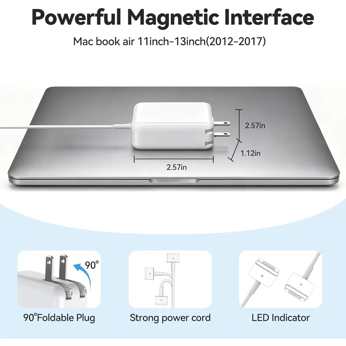 45W MagSafe 2 Charger for MacBook Air 11 13 Inch, T-Type Power Adapter Compatible with 2012-2017 Models, Replacement Laptop Charging Cable