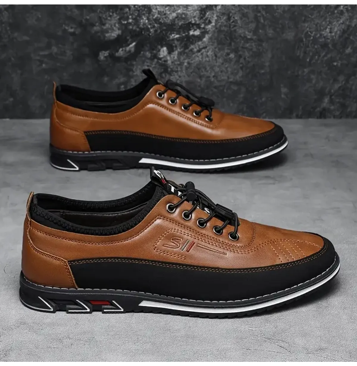 Men's Business Style Slip-On Loafers, Comfortable Non-Slip Casual PVC Sole Durable Men's Outdoor Walking Shoes